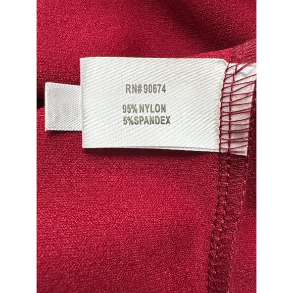 Boston Proper Maroon Mock Neck Knee-Length Shift Dress, Women's Size L - Picture 8 of 9